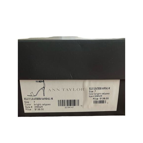 Ann Taylor Elly Leather Stiletto Heeled Sandals Bright Calypso Like New Size 7 - Picture 11 of 11